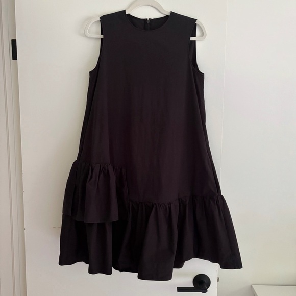 COS A Line Sleeveless Dress Black Ruffles Size S - Picture 3 of 5